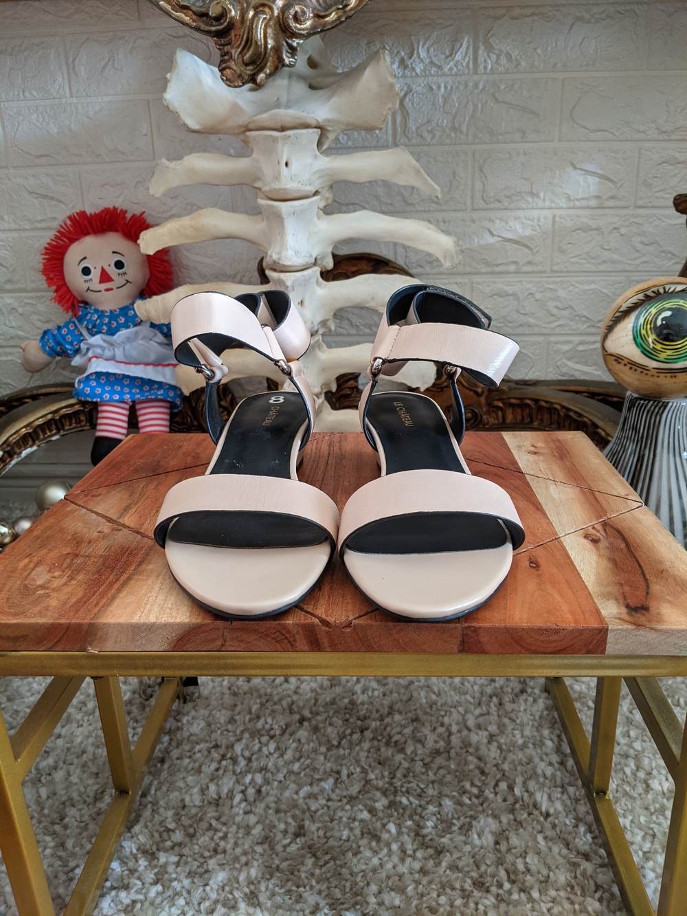 Le Chateau Nude Ankle-Strap Sandals